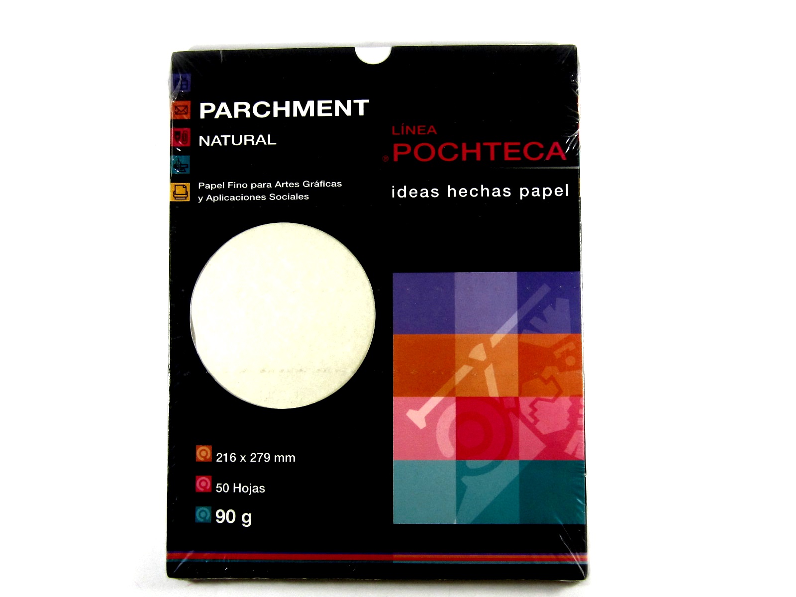 PAPEL CARTA PARCHMENT NATURAL 90GMS C/50 HJS POCHTECA       