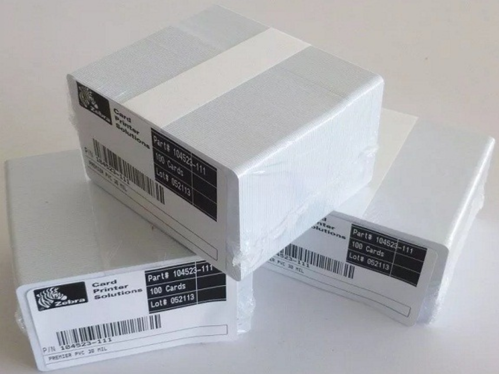 PAQ C/500 TARJETAS BLANCA DE PVC  ZEBRA                     