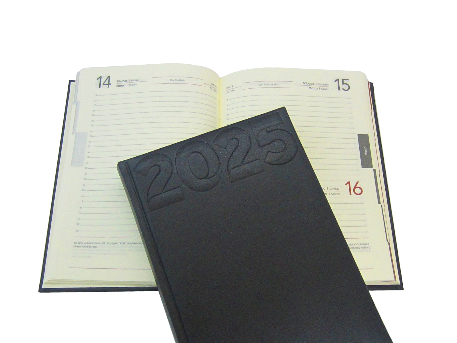 AGENDA MEMO CLASICA CORINALDO NEGRO 15X21 A-11 2025 AVANTE  