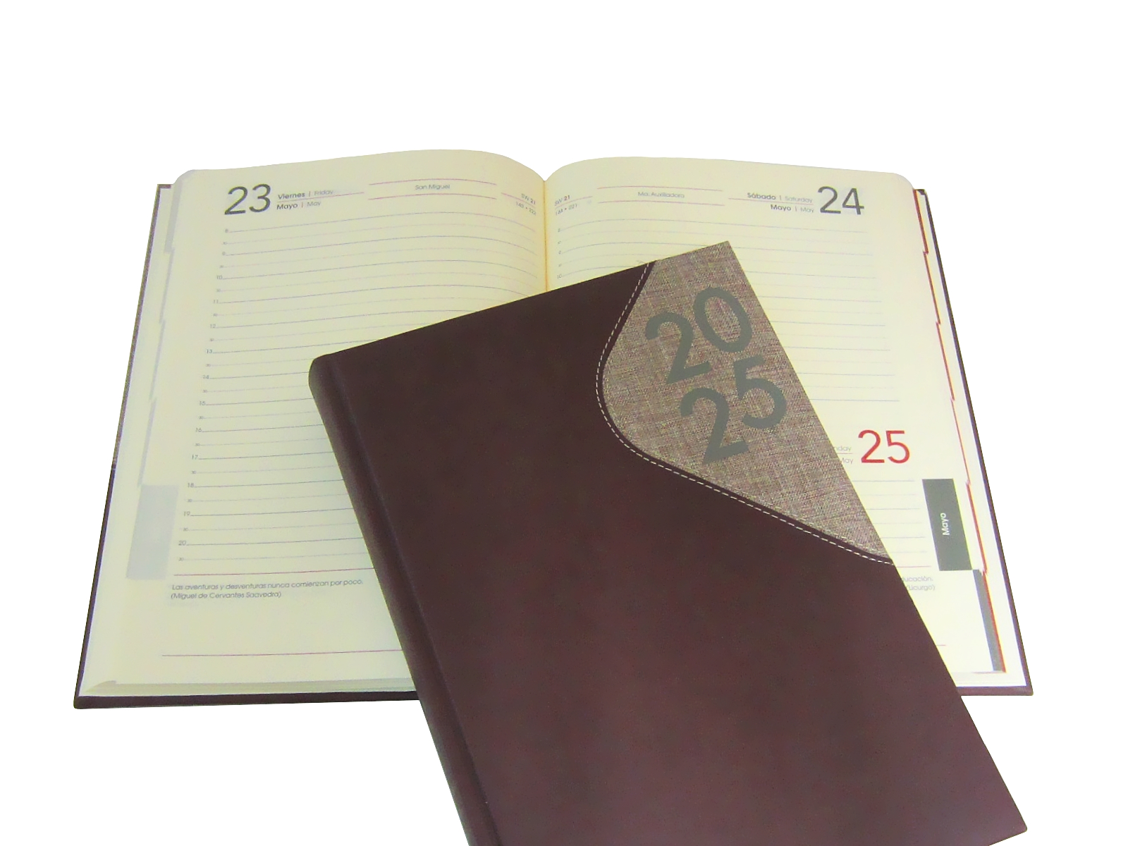 AGENDA ESPAÑOLA BICOLOR TINTO/BEIGE 17X24 A-54 2025 AVANTE  