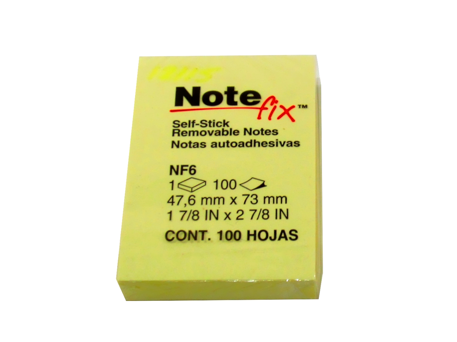 BLOCK NOTAS NOTE FIX AMARILLAS 2 X 3 NF6 3M                 