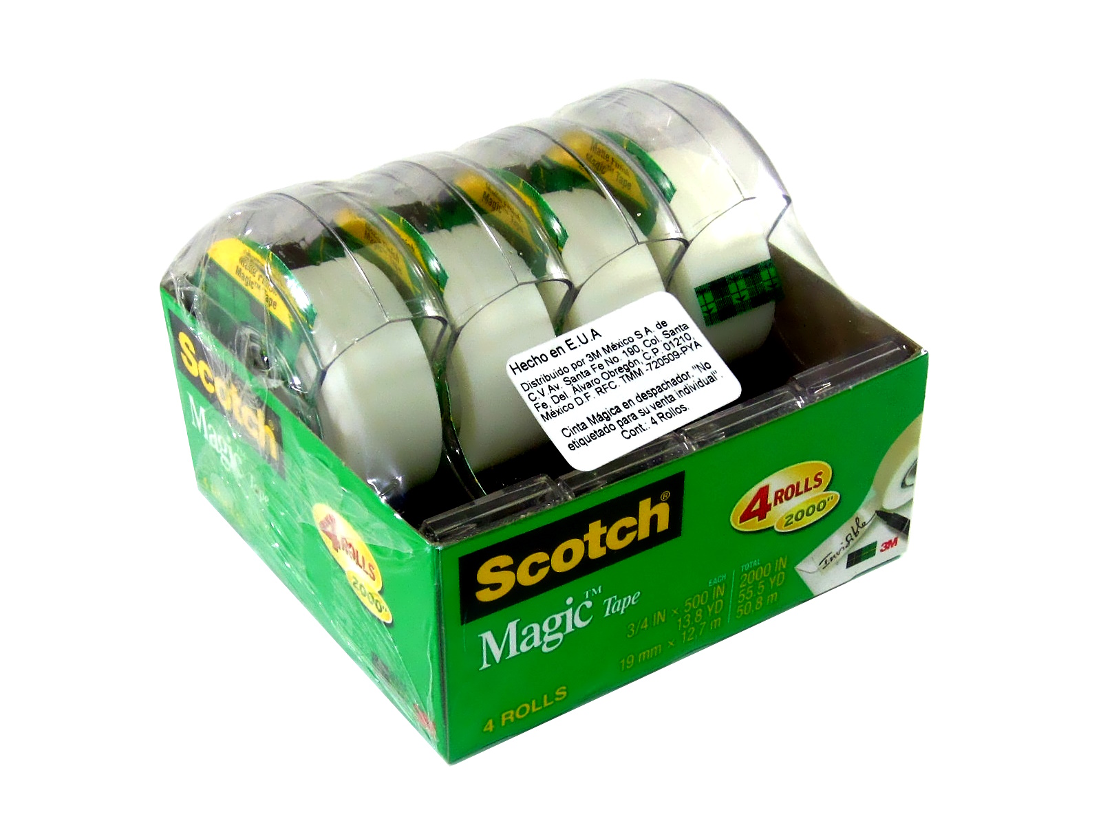 CINTA SCOTCH MAGICA 19X12 C/DESPACHADOR PAQ C/4 810 3M      