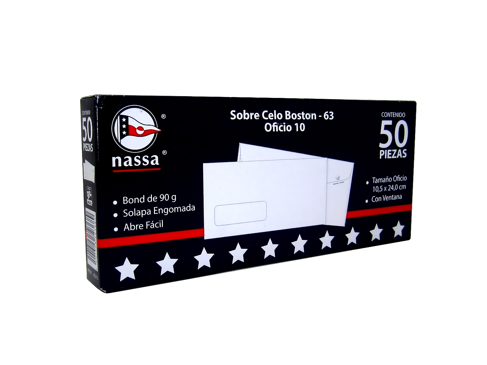 SOBRE BOND CELO-BOSTON 63 OFICIO 10 PAQ C/50 60GMS NASSA    