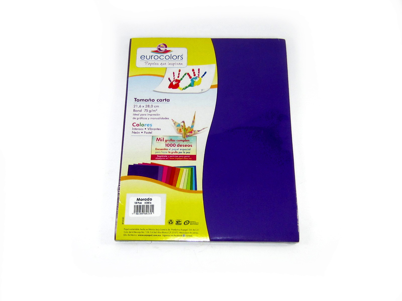 PAPEL EUROCOLORS MORADO CARTA C/100 HJS EC0016              