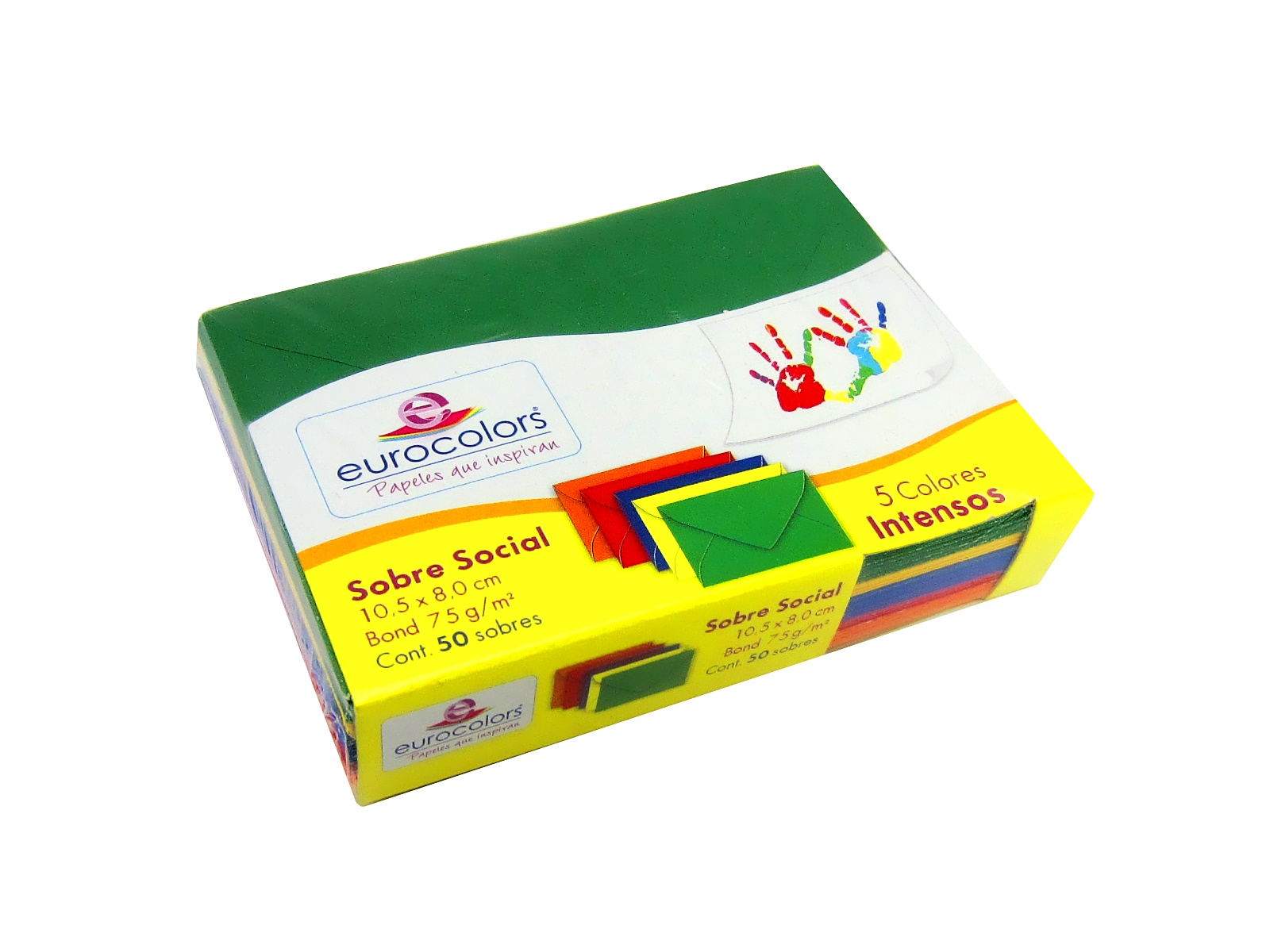 SOBRES EUROCOLORS SOCIAL ARCOIRIS 5 COLS  PAQ C/50 UA0063   