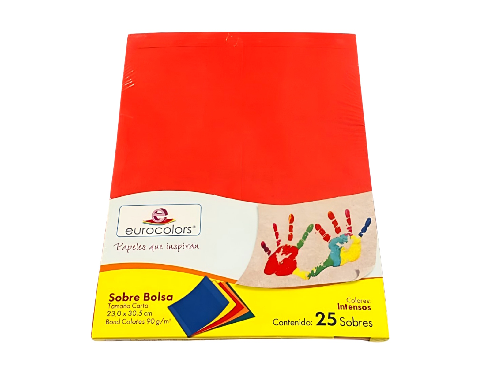 SOBRES EUROCOLORS BOLSA ARCOIRIS 5 COLS  PAQ C/25 IA0323    