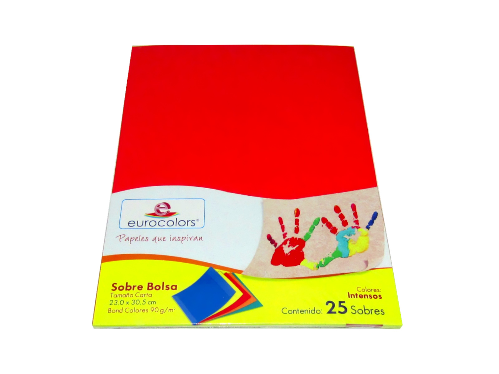 SOBRES EUROCOLORS BOLSA ARCOIRIS 5 COLS  PAQ C/25 IA0323    