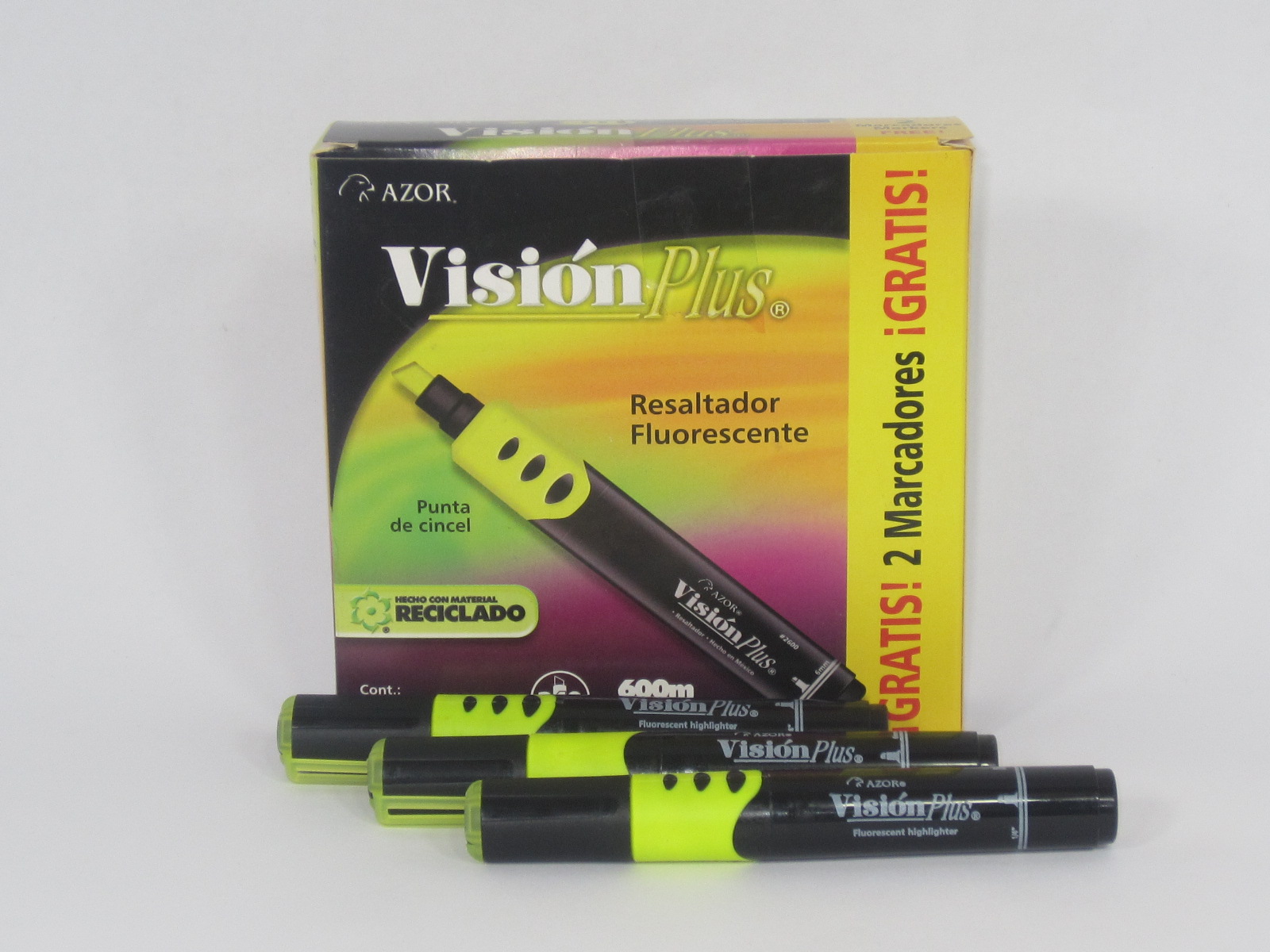 MARCADOR FLUORESCENTE VISION AMARILLO C/12 2600AM           
