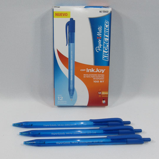 BOLIGRAFO KILOMETRICO 100 RETRACTIL AZUL C/12PAPER MATE     