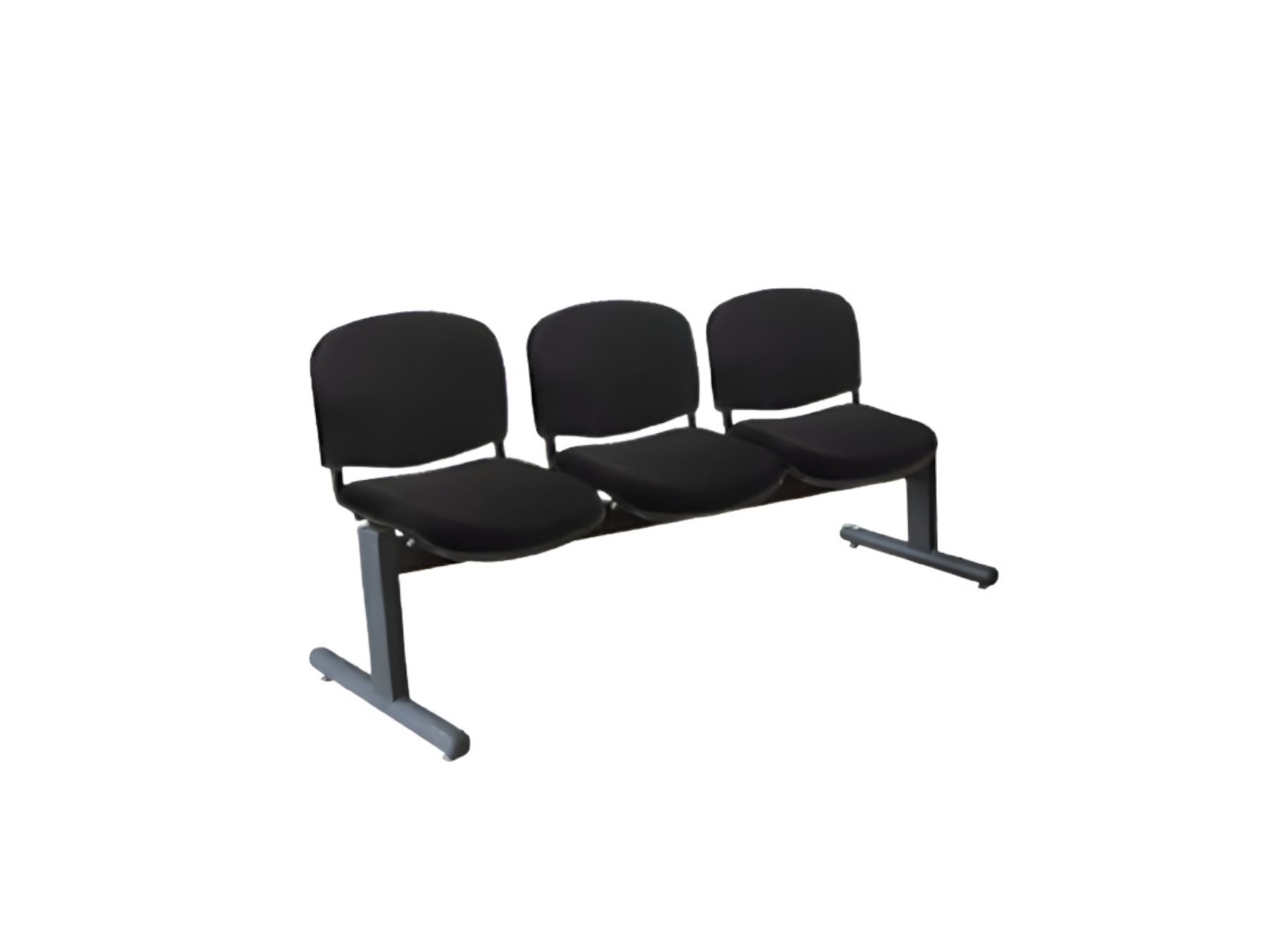 BANCA DE ESPERA TANDEM 3 PLAZAS TAPIZADO NEGRO              