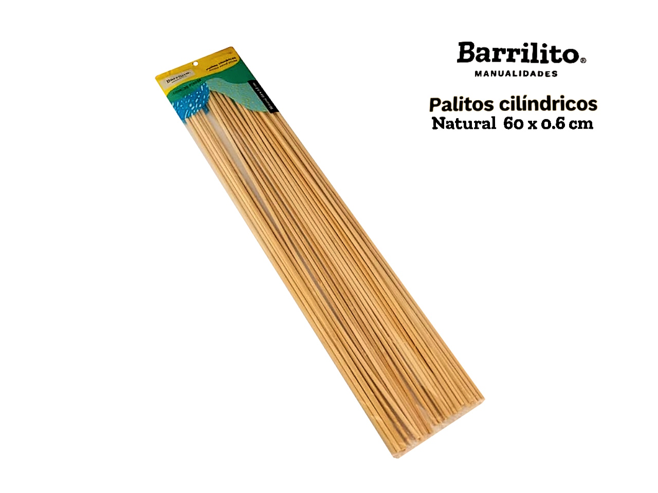 PALILLOS CILINDRICOS NATURAL PM6006 C/25 BARRILITO          