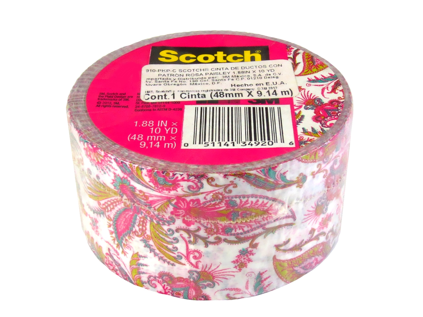 CINTA DE DUCTOS R 48X 9.14MTS ROSA PAISLEY 910PKP-C SCOTCH  
