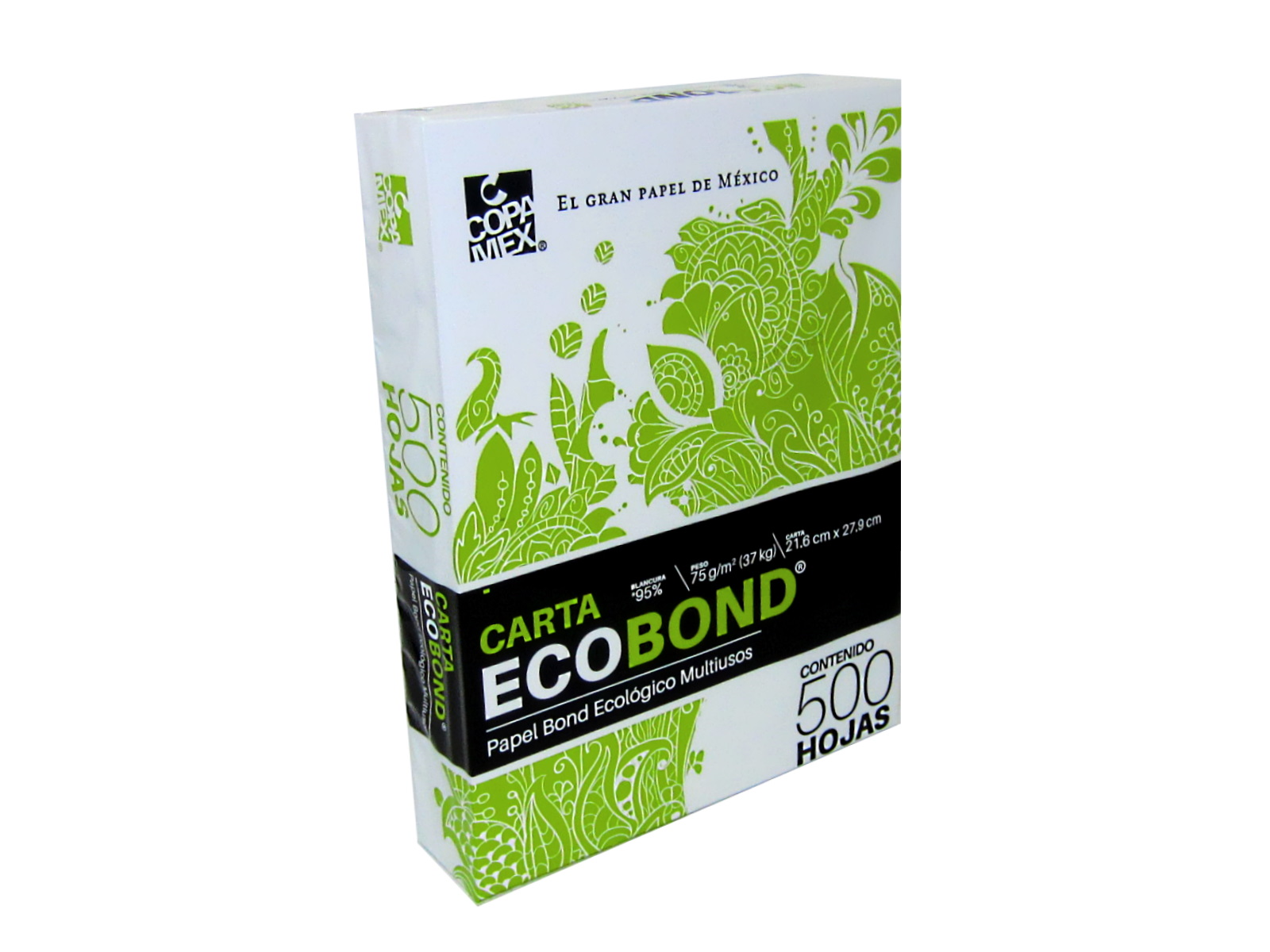 PAPEL ECOBOND ECOLOGICO BLANCO CARTA PAQ C/500 37K 95% BLANC