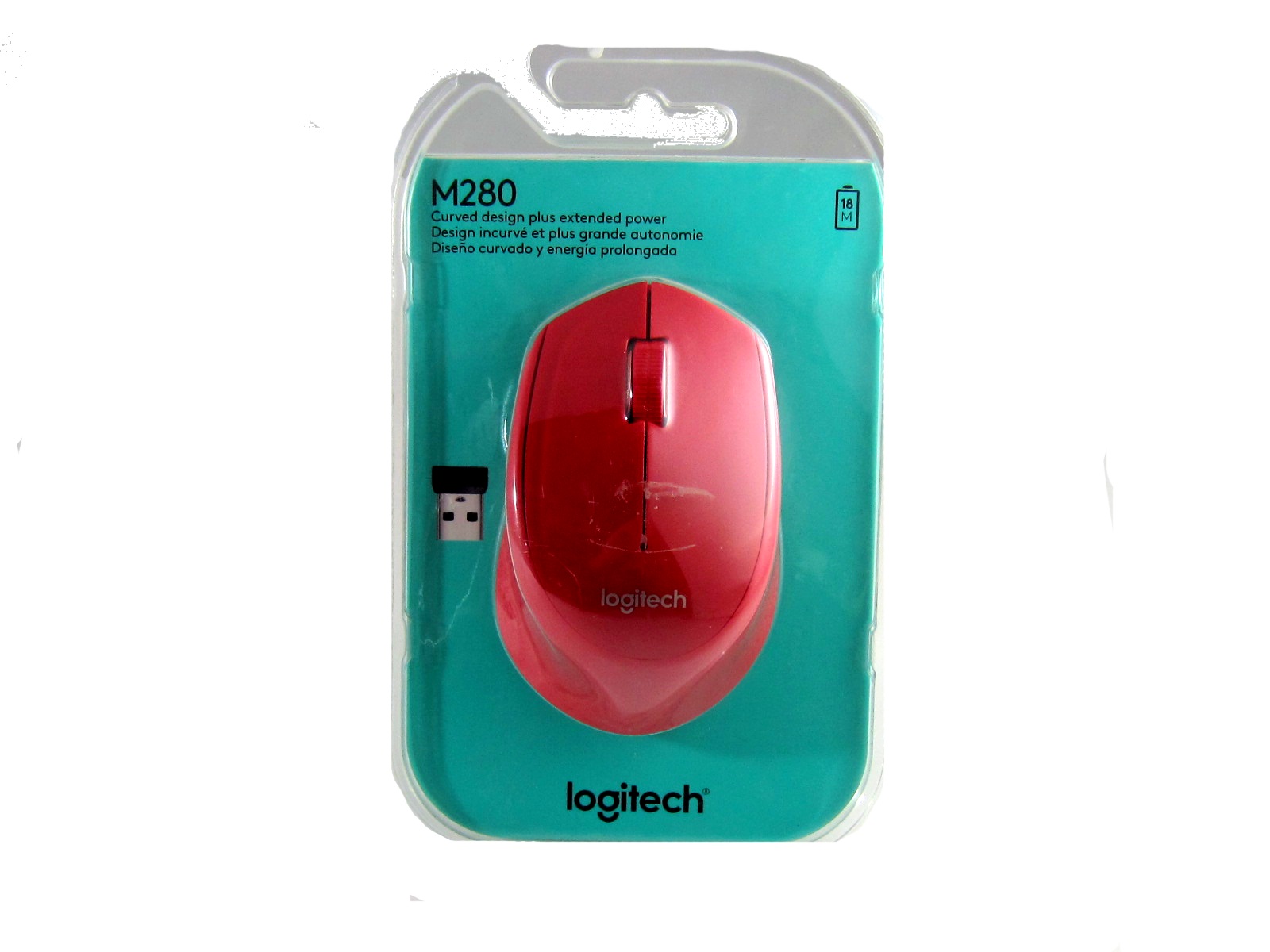 MOUSE OPTICO INALAMBRICO M280 ROJO 910-004286 LOGITECH      