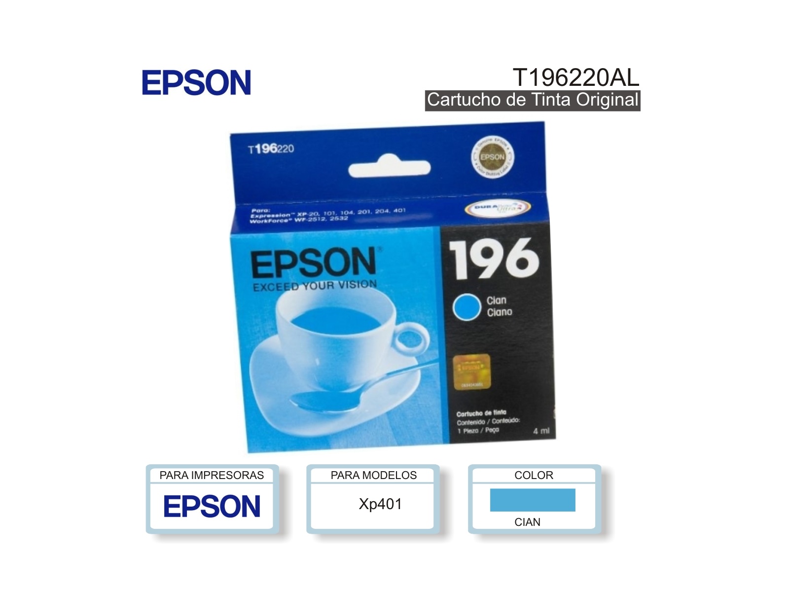 TINTA CYAN T196220AL EPSON                                  