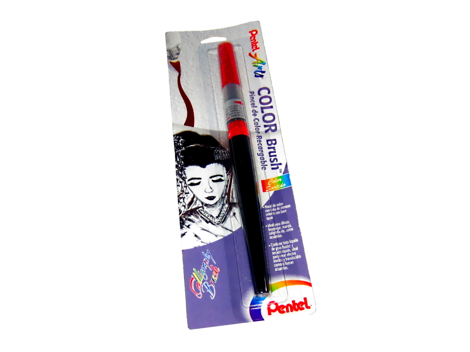 MARCADOR COLOR BRUSH TINTA ROJO GFLBP-102 PENTEL            