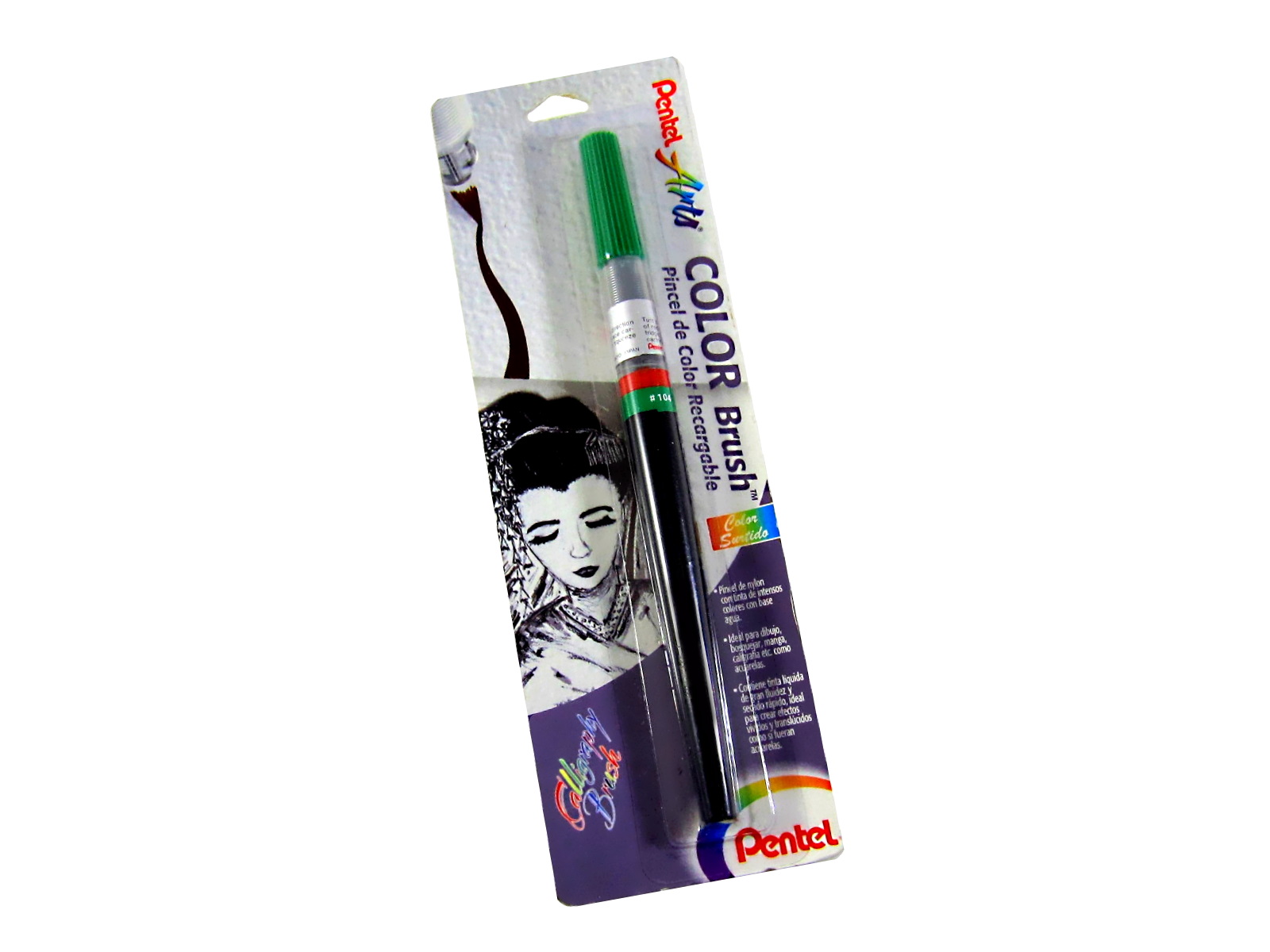 MARCADOR COLOR BRUSH TINTA VERDE GFLBP-104 PENTEL           