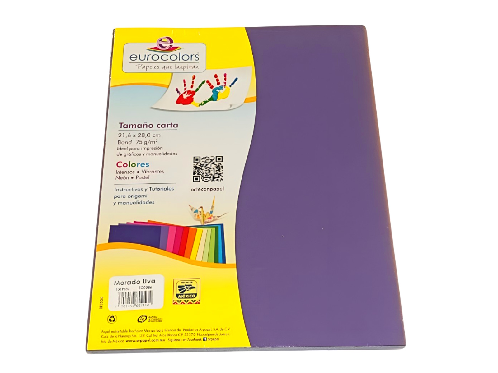 PAPEL EUROCOLORS MORADO UVA CARTA PAQ C/100 EC0086          
