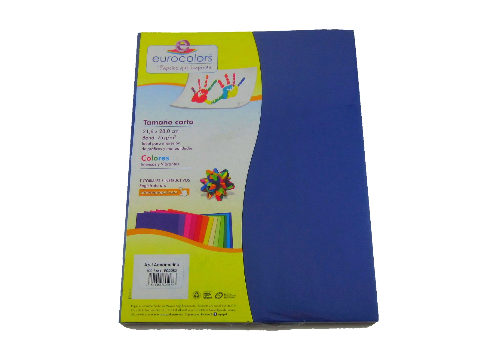 PAPEL EUROCOLORS AZUL MARINO CARTA C/100 HJS. EC0082        