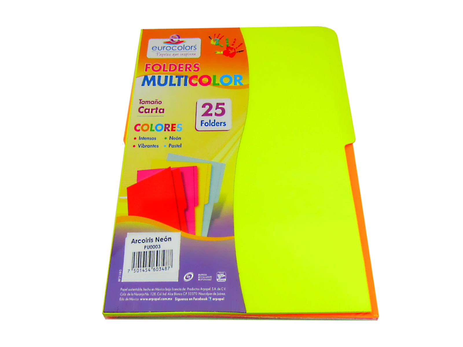 FOLDER EUROCOLOR MULTICOLOR NEON PU0003 C/25                