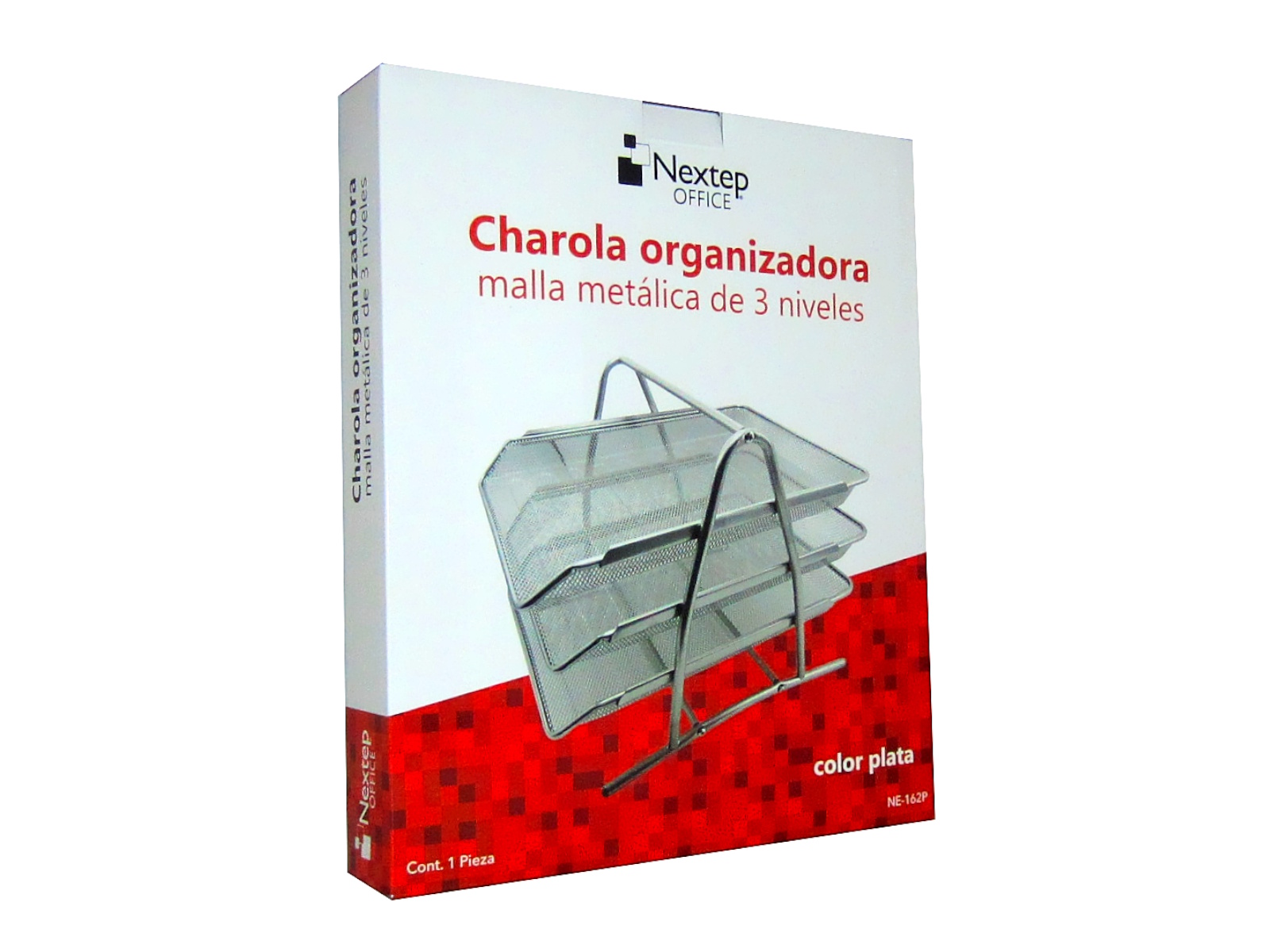 CHAROLA ORGANIZADORA METALICA 3 NIV OFIC PLATA NE-162P NEXTE