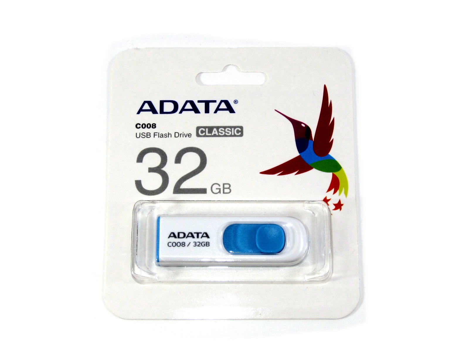 MEMORIA USB ADATA AC008 32GB RETAIL BCO/AZUL AC008-32G-RWE  