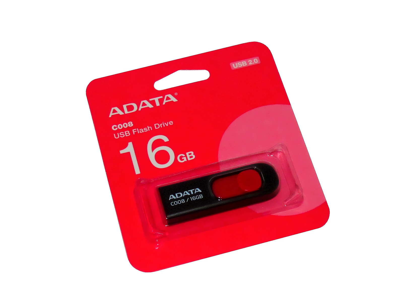 MEMORIA USB ADATA AC008 16GB RETAIL NEGRO / ROJO            