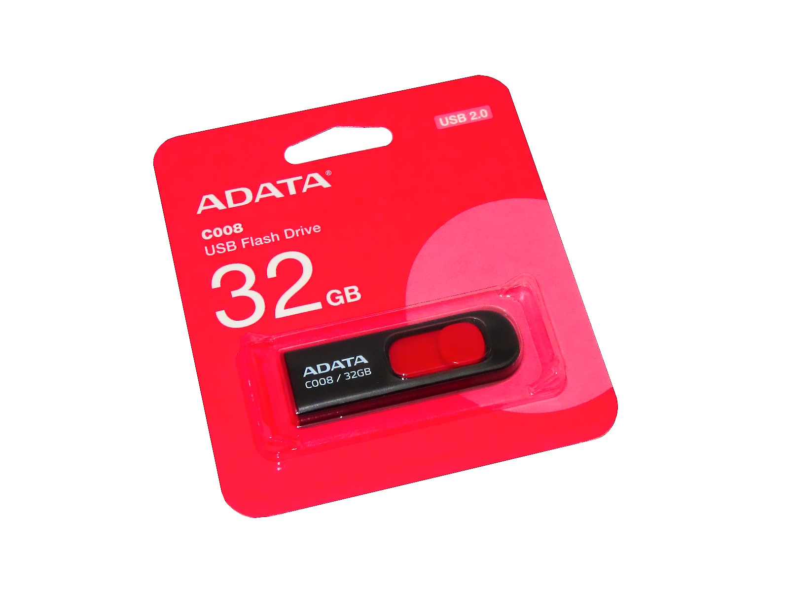 MEMORIA USB ADATA C008 32GB AC008-32G-RKD NEGRO / ROJO      