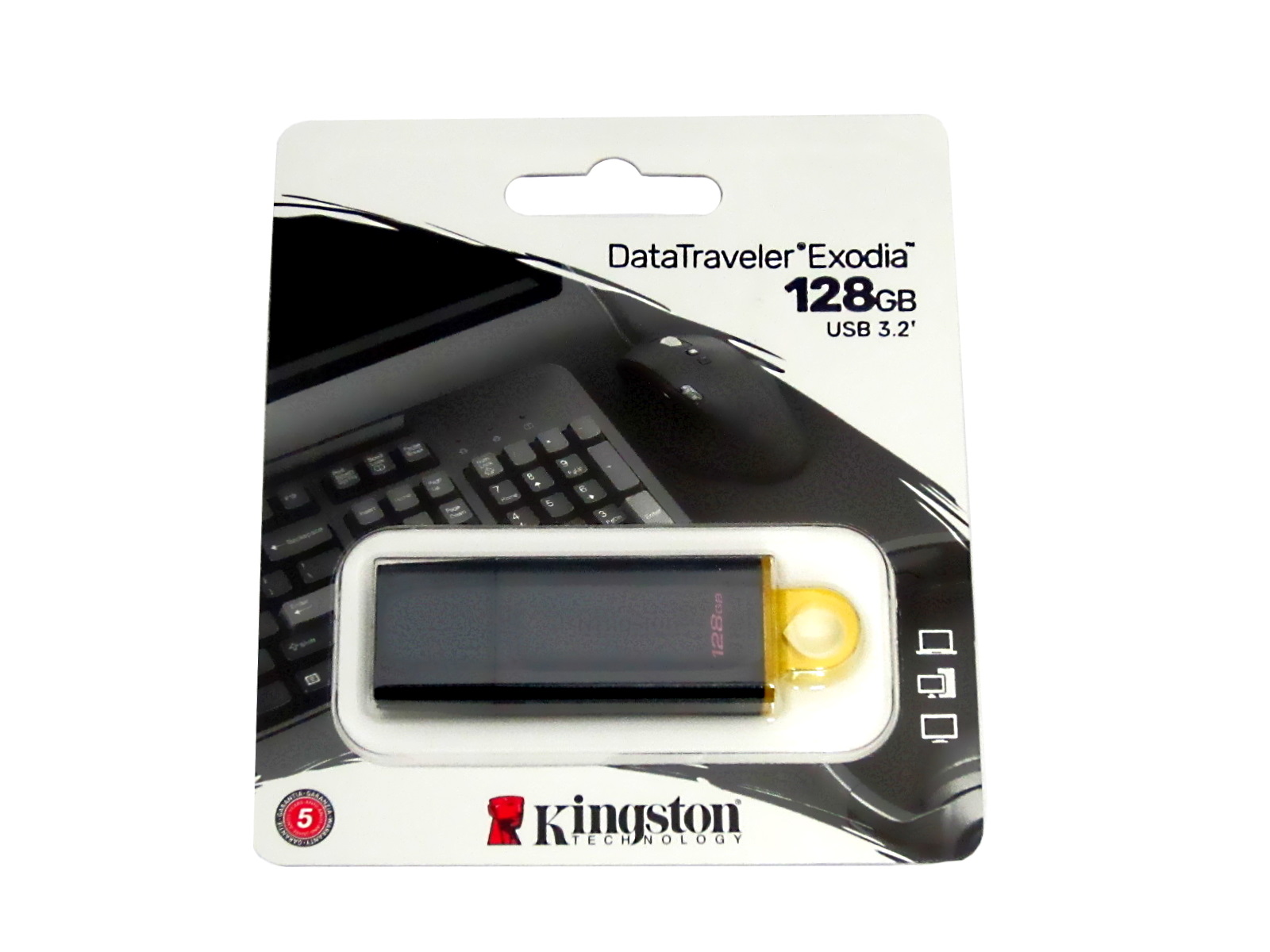 MEMORIA USB KINGSTON 128 GB NEGRO / AMARILLO DTX/128GB 3.2  