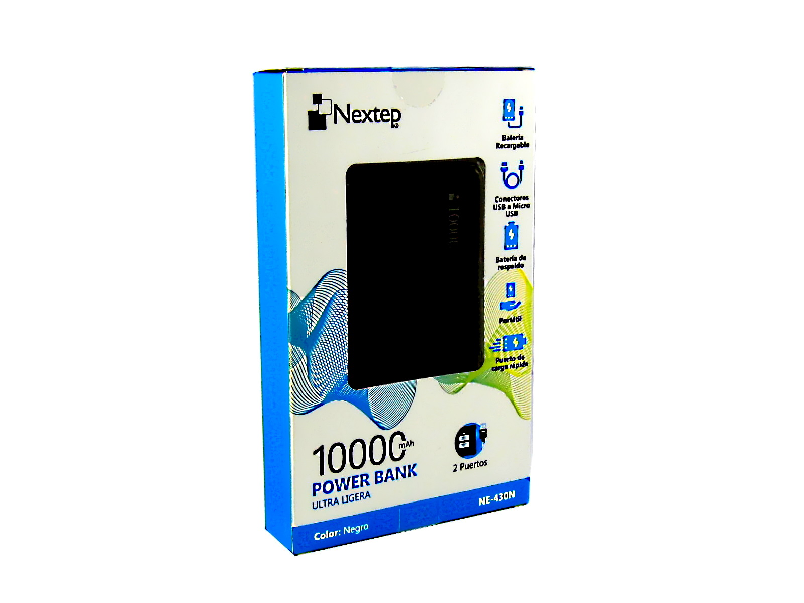 BATERIA POWER BANK ULTRA LIGERA 10000MAH 2PTOS. NGO NE-430N 