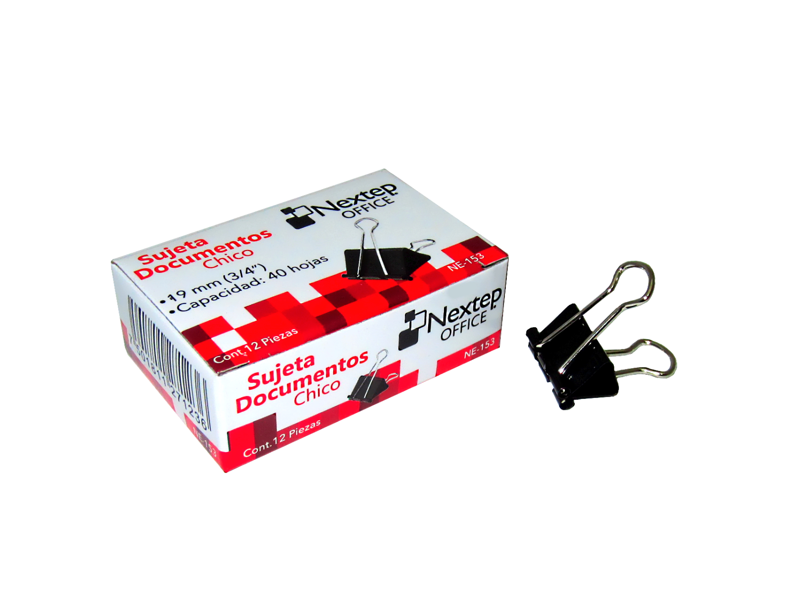 BROCHE SUJETA DOCUMENTOS NEXTEP CHICO 19MM NE-153 C/12 PZAS 