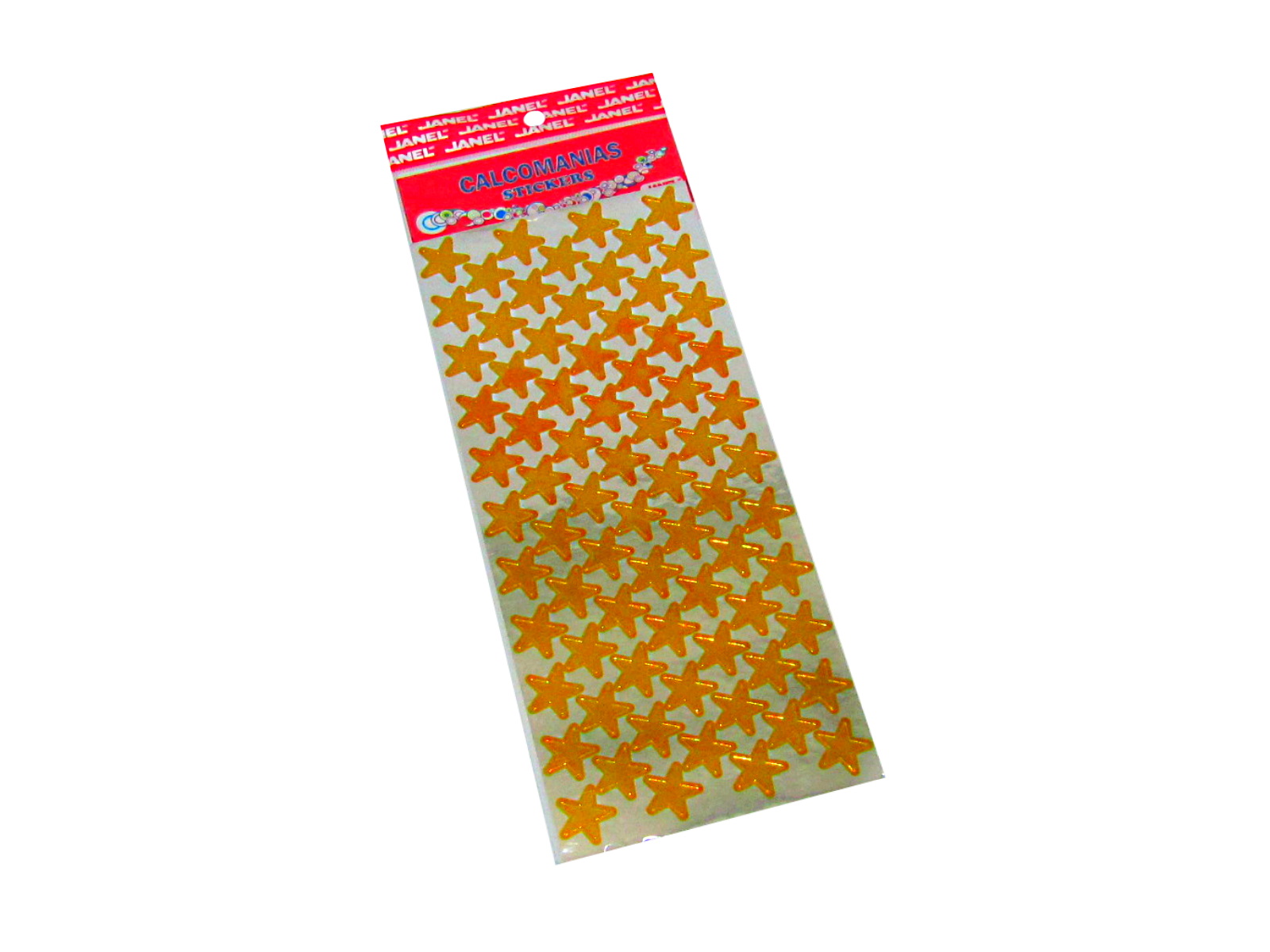 CALCAMONIA STICKERS C/2 PLANTILLAS ESTRELL METALICA ORO     