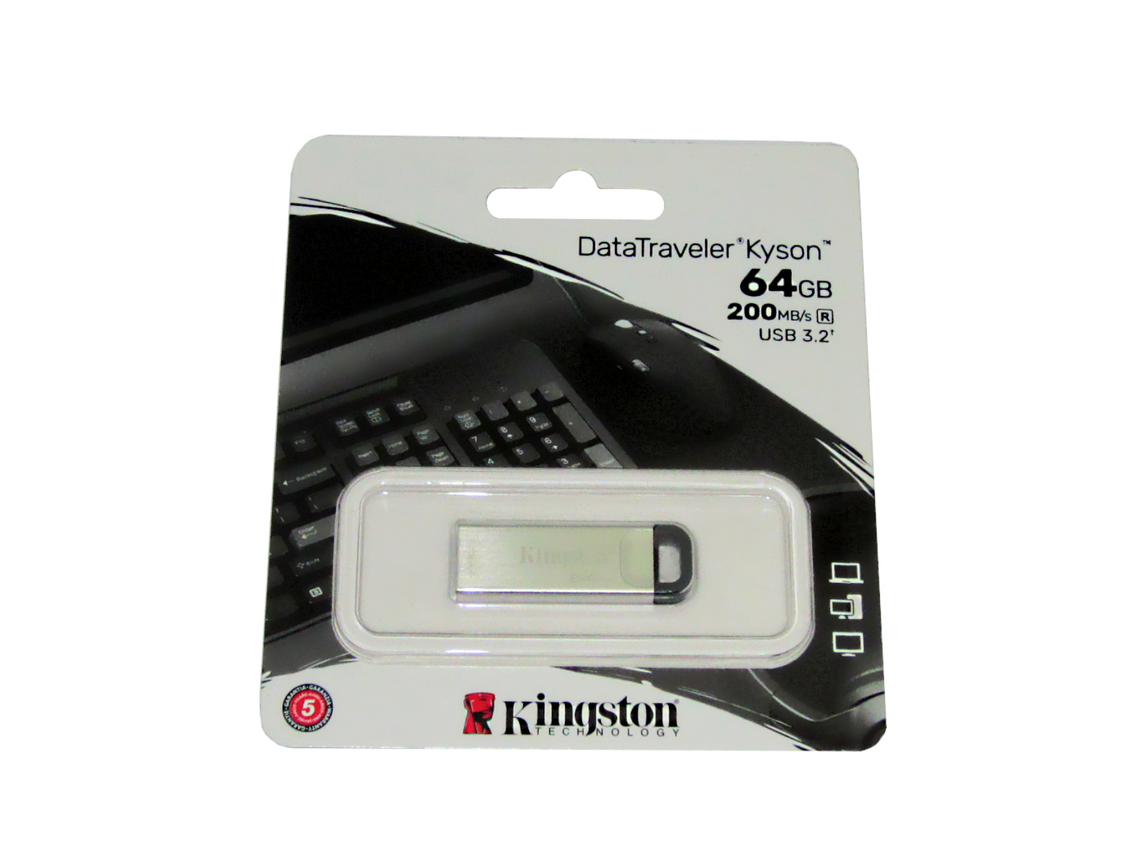 MEMORIA USB KINGSTON 64GB 3.2 DTKN/64GB PLATA METAL         