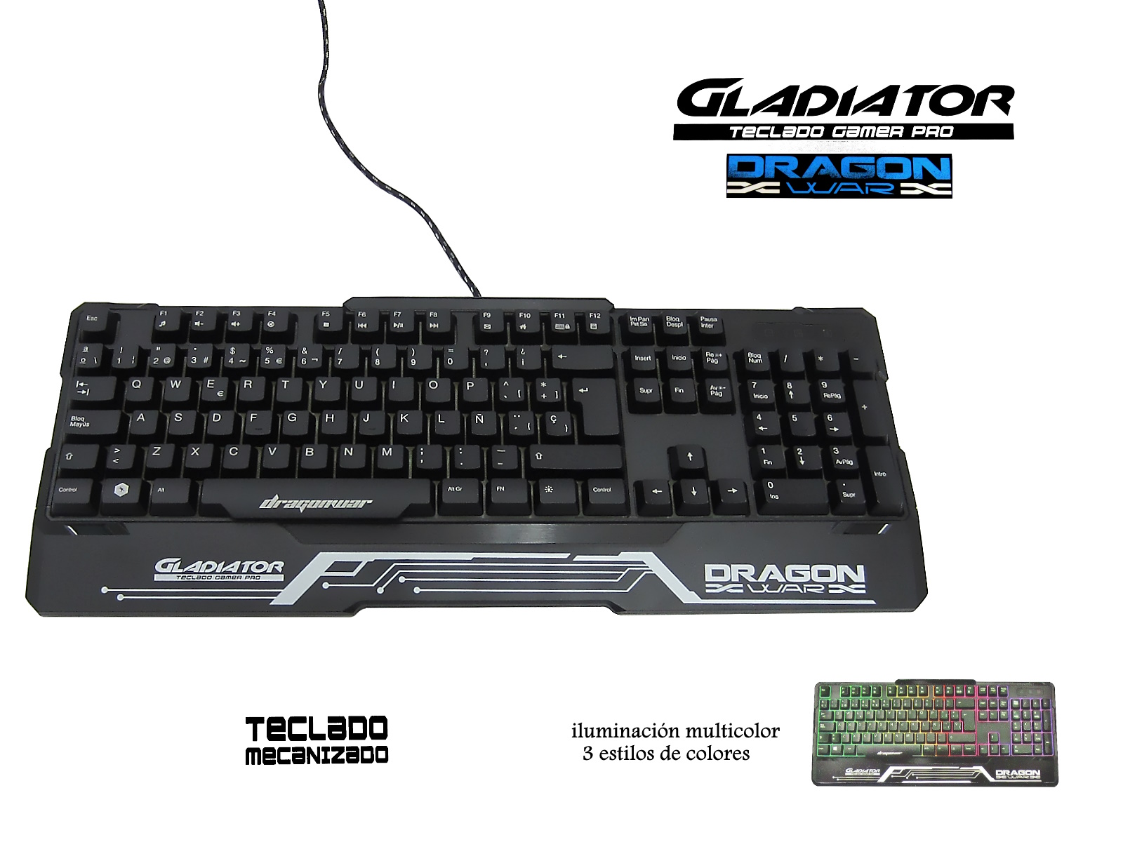TECLADO GAMER DRAGON XT USB MECÁNICO ILUMINADO RGB ANTI-GHOS