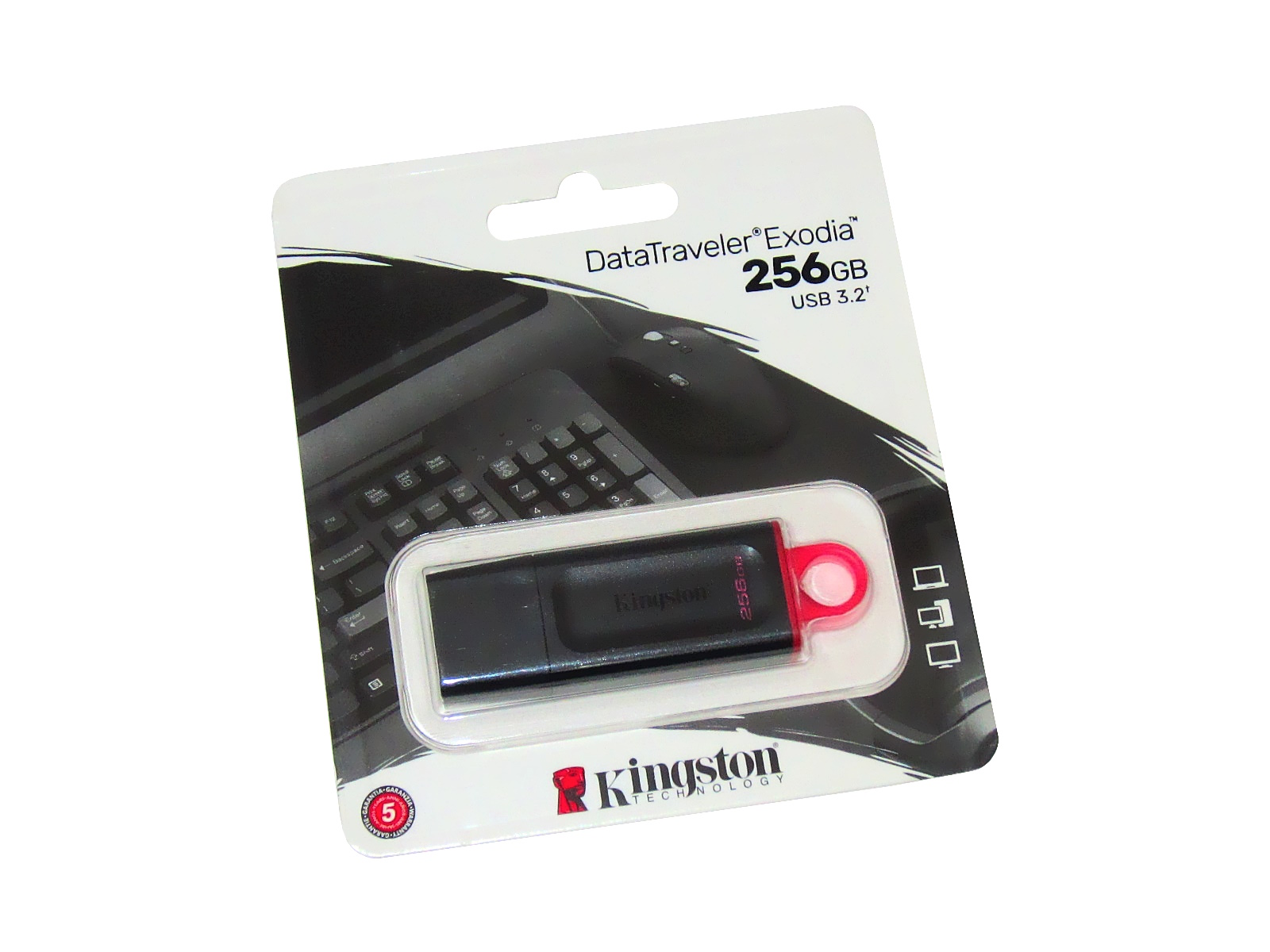 MEMORIA USB KINGSTON  EXODIA, 256GB, USB A, NEGR DTX/256GB  