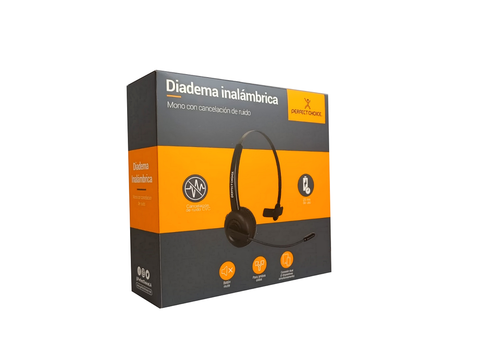 DIADEMA PERFECT CHOICE INALÁMBRICA BLUETOOTH MONO CANCELACIÓ