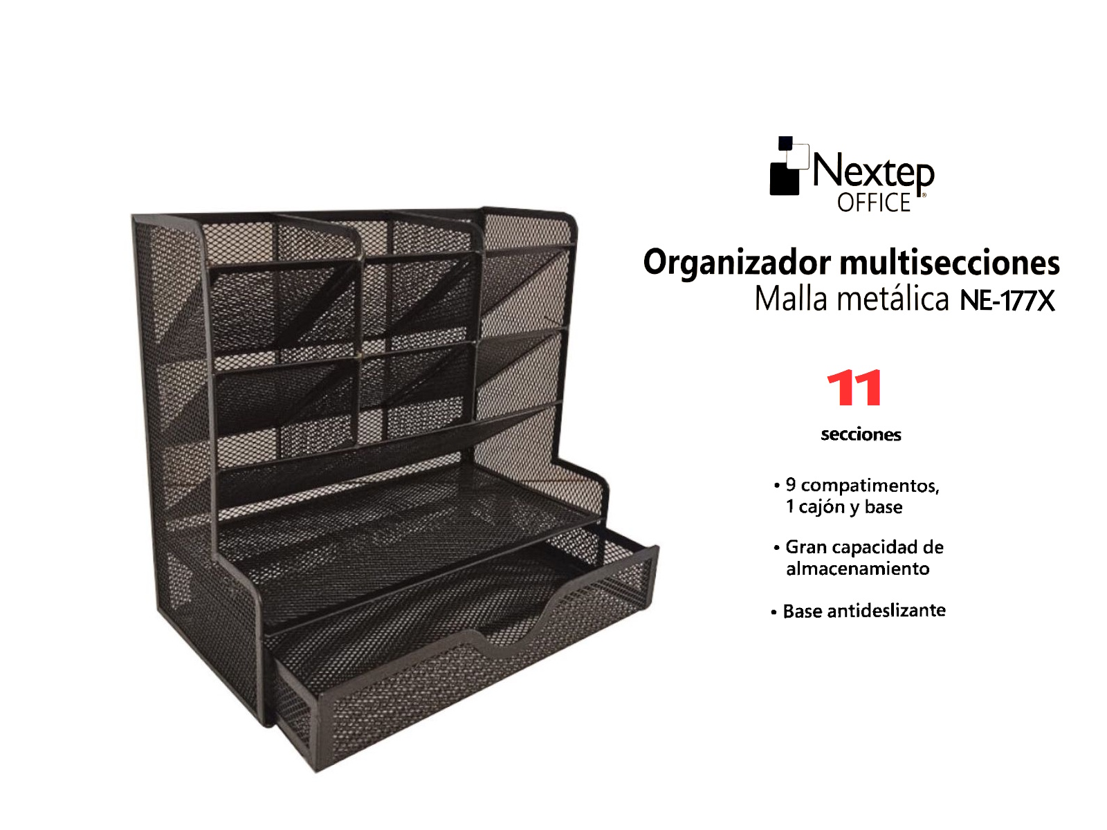 ORGANIZADOR NEXTEP MALLA METALICA P/ ESCRITORIO NE-177X     