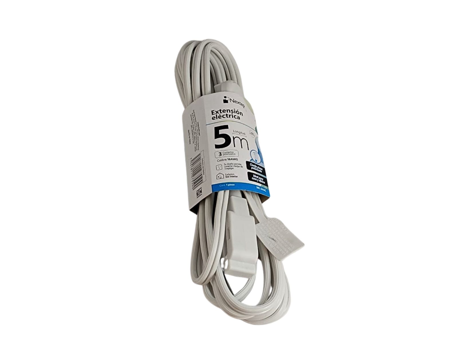 EXTENSION ELECTRICA CASA/OFICINA 16 AWG 5M NE-244C NEXTEP   