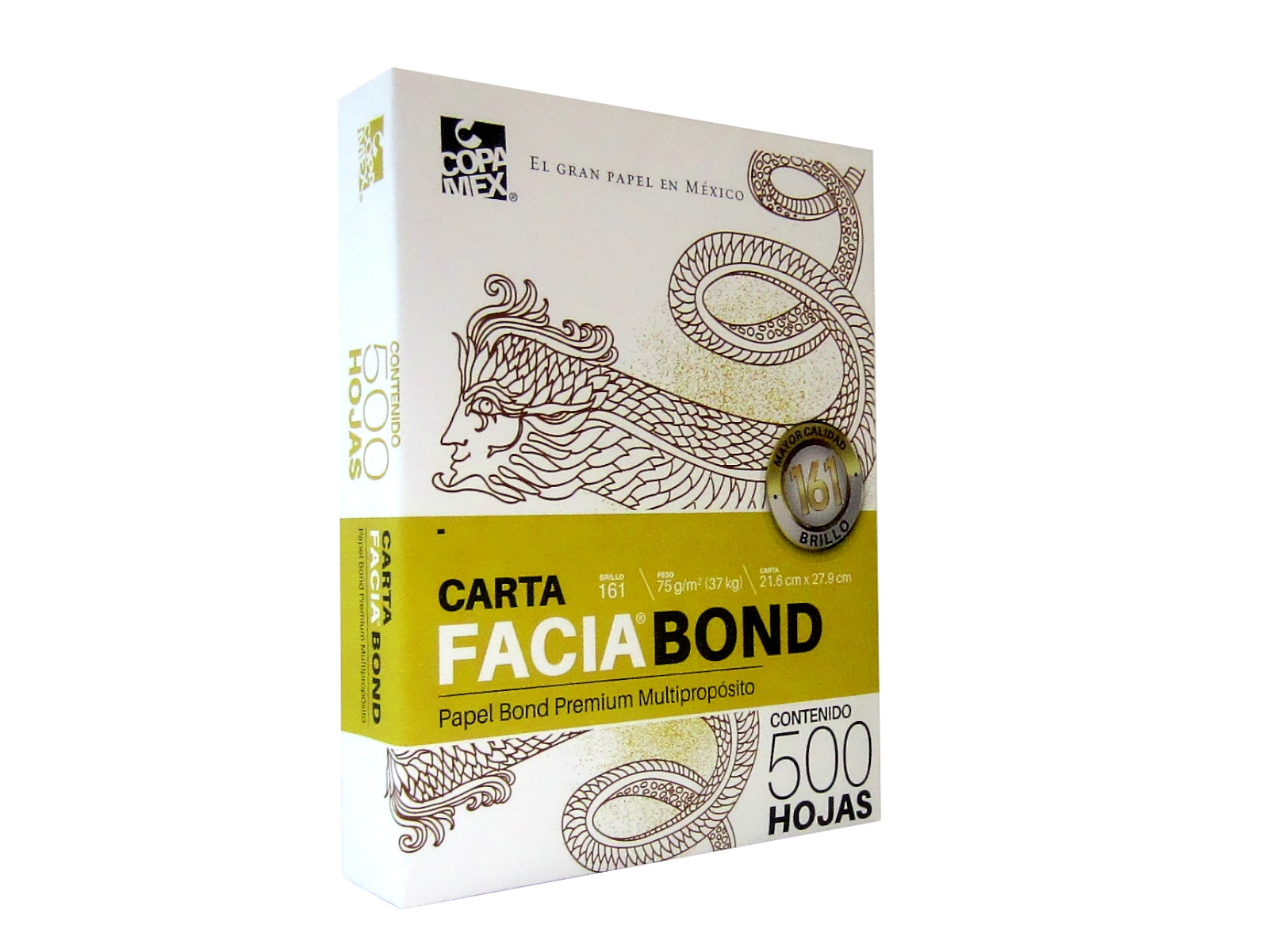 PAPEL FACIA BOND 37K BLANCO T/ CARTA PAQ C/500 99% BLANCURA 