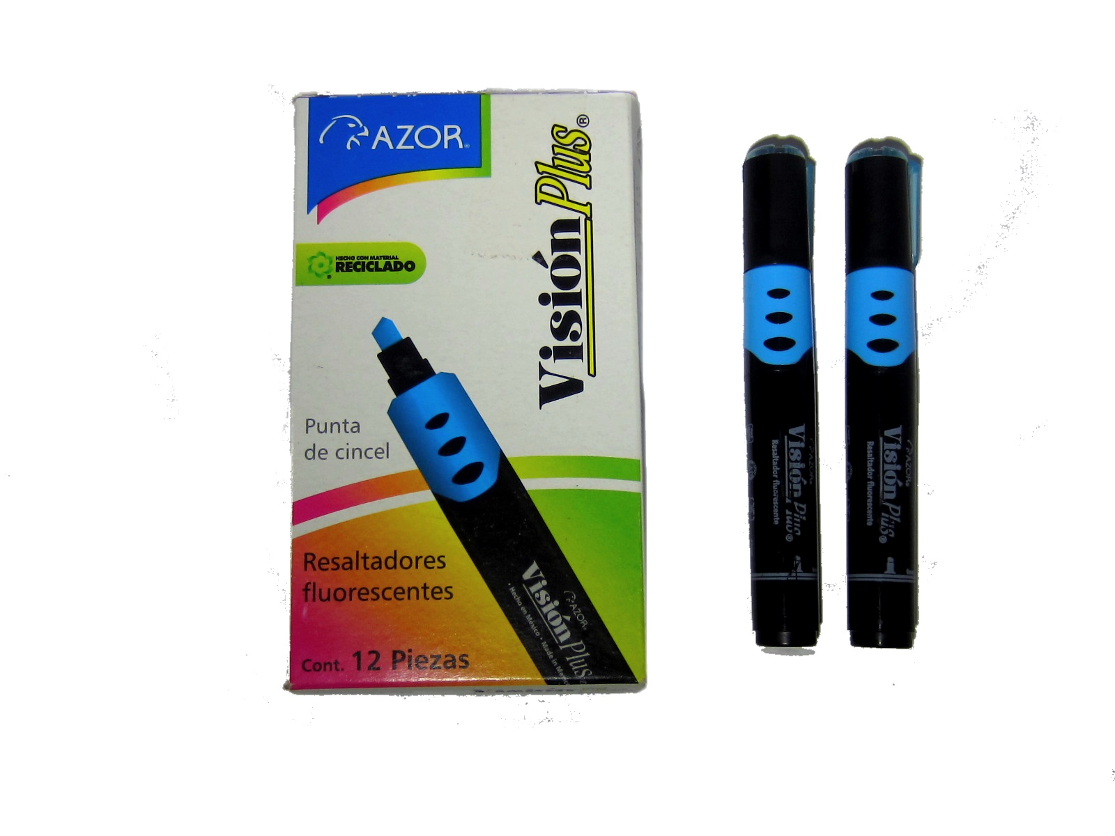 MARCADOR FLUORESCENTE VISION PLUS AZUL 2600 AZOR            