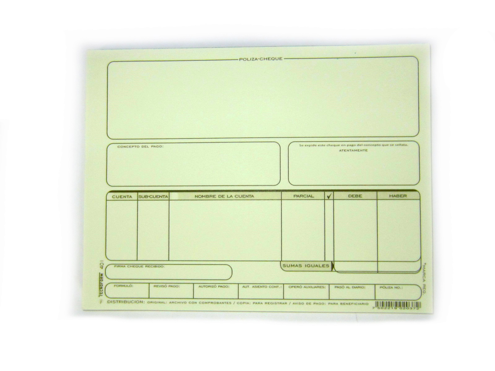 BLOCK TEC 0401 POL DE CHEQUE MED OF P/MAQ 50 JGOS           