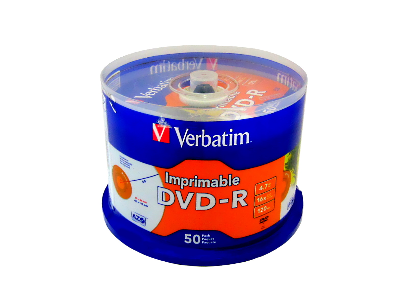 CAMPANA C/50 VERBATIM DVD-R IMPRIMIBLE 4.7GB 95137          
