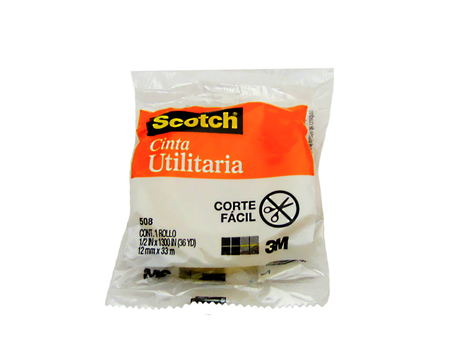CINTA SCOTCH TRANSPARENTE CORTE FACIL 508 12 X 33 1/2